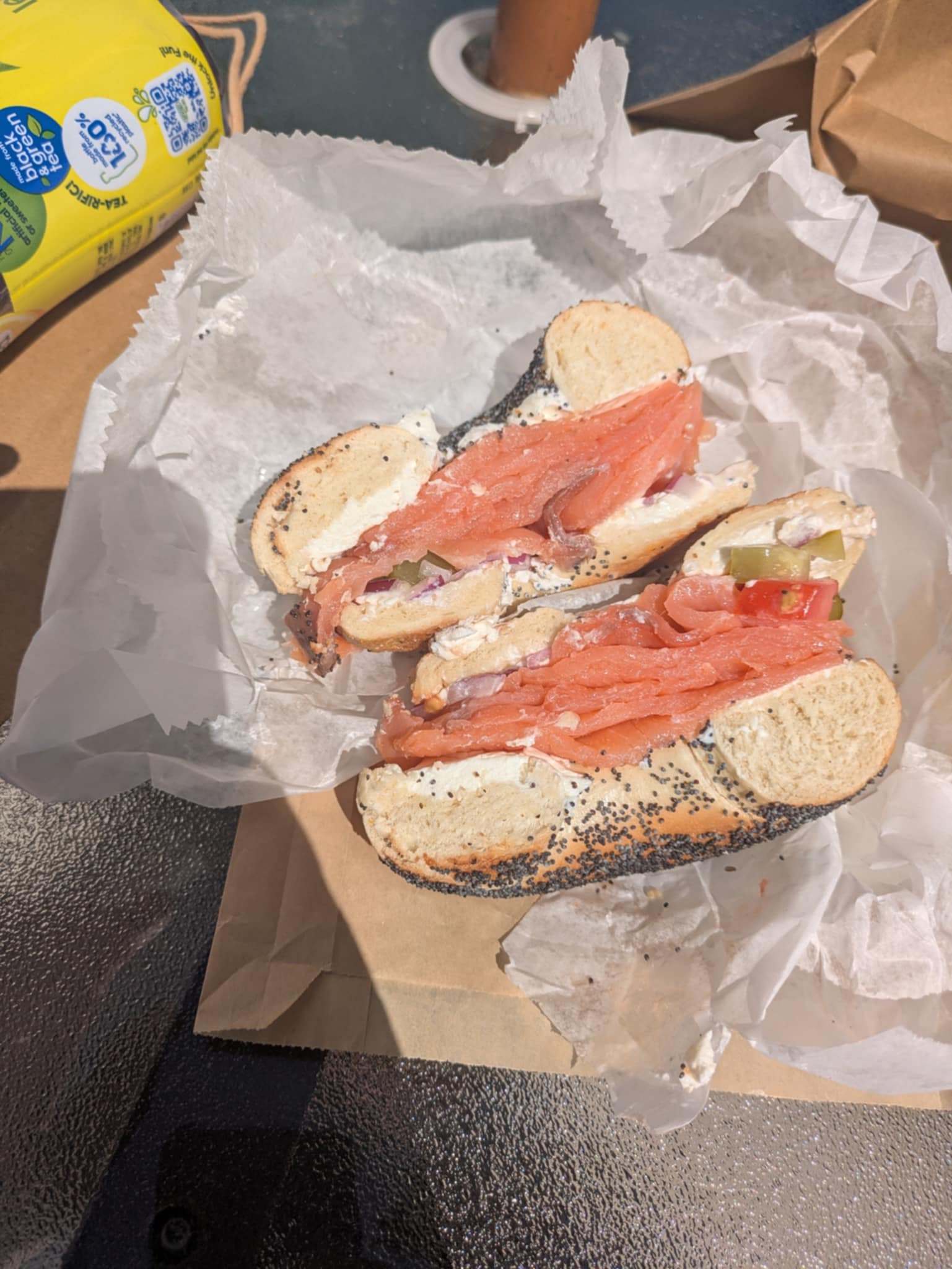 Opened Bagel Halves